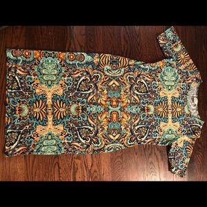Lularoe Julia dress damask XL EUC
